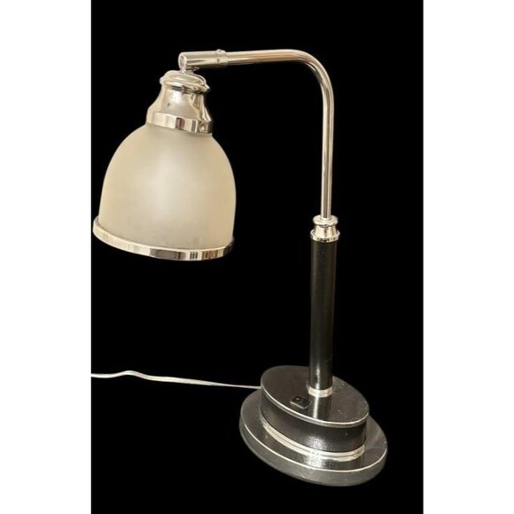 Hampton Bay Desk LAMP Black/Silver/White 20"H Home Decor Lighting TESTED & WORKS - Picture 2 of 6